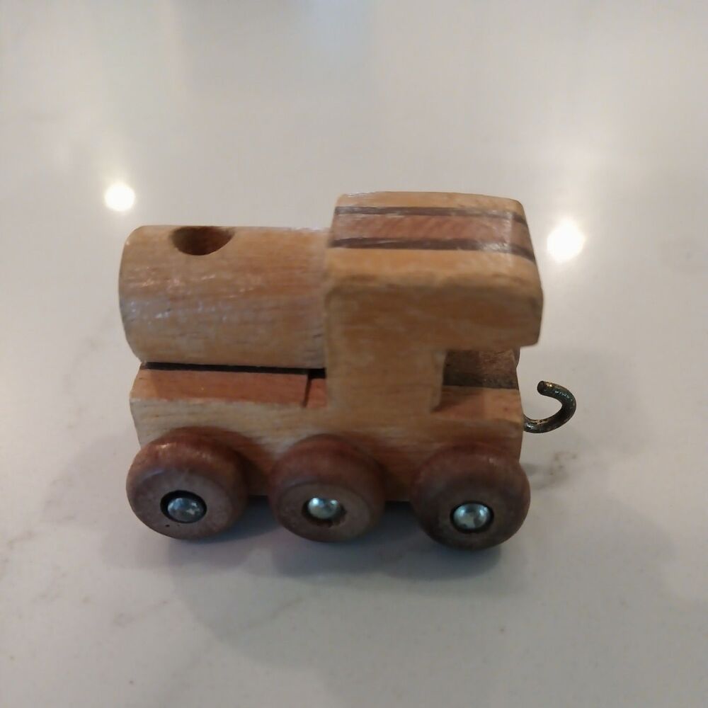 Vintage Handmade Miniature Wooden Train Piece Folk Art Toy Decor Display